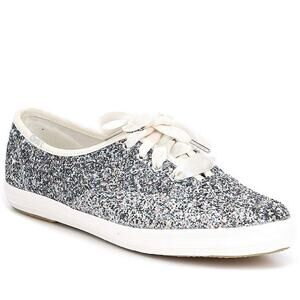 Keds x Kate Spade New York Champion Glitter sneakers in Silver Multi size 10 NIB